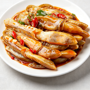 Grilled Squid Skewers Spicy Sauce