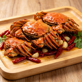 Steamed Whole Crabs with Noodles
